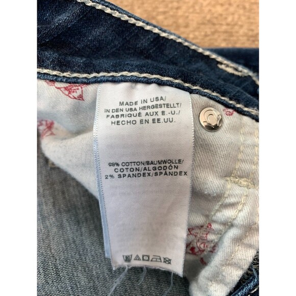 True Religion Skinny Jeans Womens 27 Low Rise Stretch Whiskered Dark Y2K Denim - Picture 8 of 8